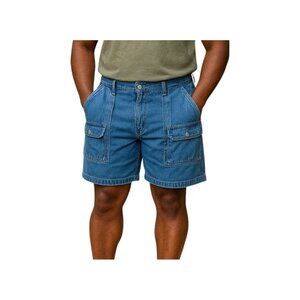 Redhead Mens 6-Pocket Denim Cargo Shorts Size 38 With Elastic Back